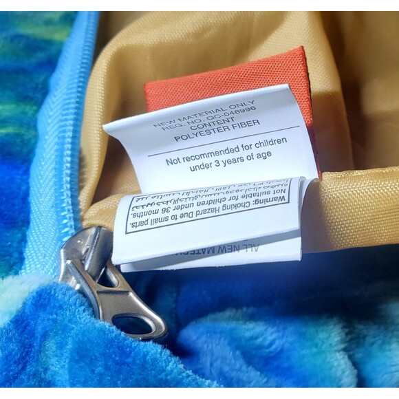 Adventure Planet  21"Triceratops Dinosaur Backpack Tie Dye Blue Stuffed Animal - Picture 8 of 12